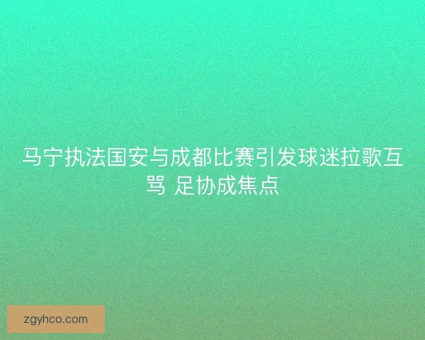 马宁执法国安与成都比赛引发球迷拉歌互骂 足协成焦点